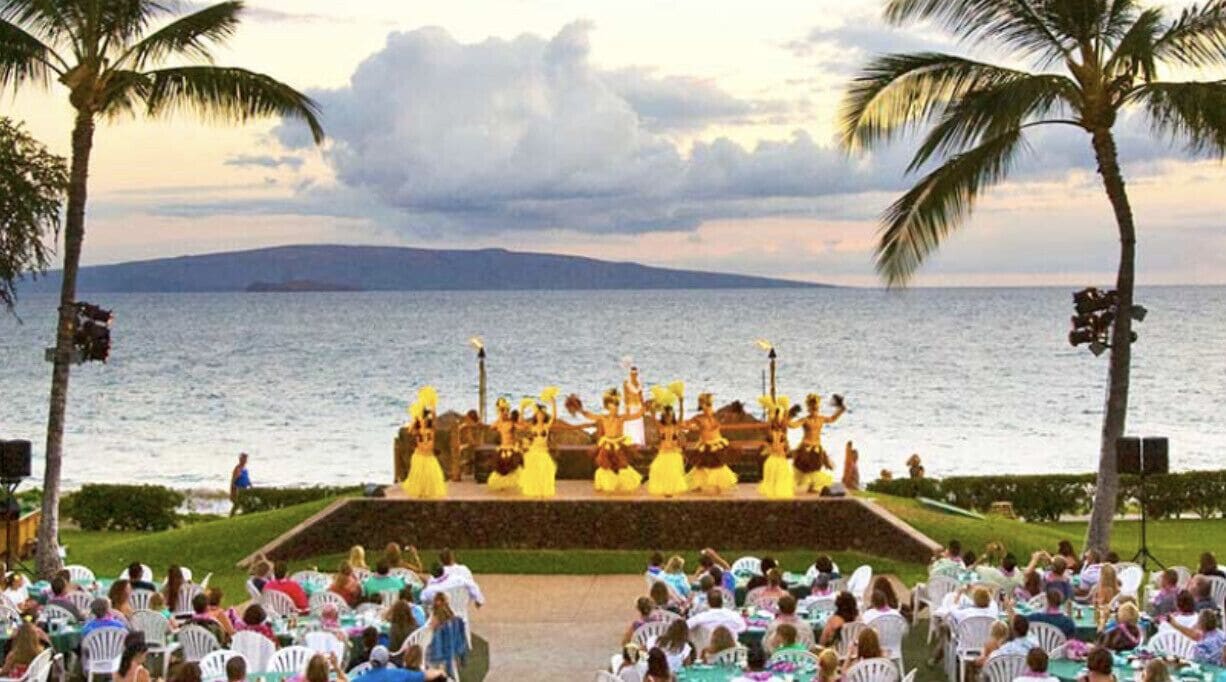 Outdoor banquet area