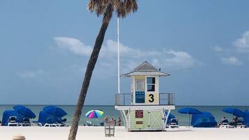 Sun-loungers, beach towels
