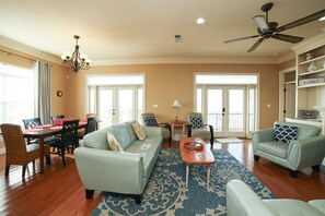 Smart TV, fireplace, printers