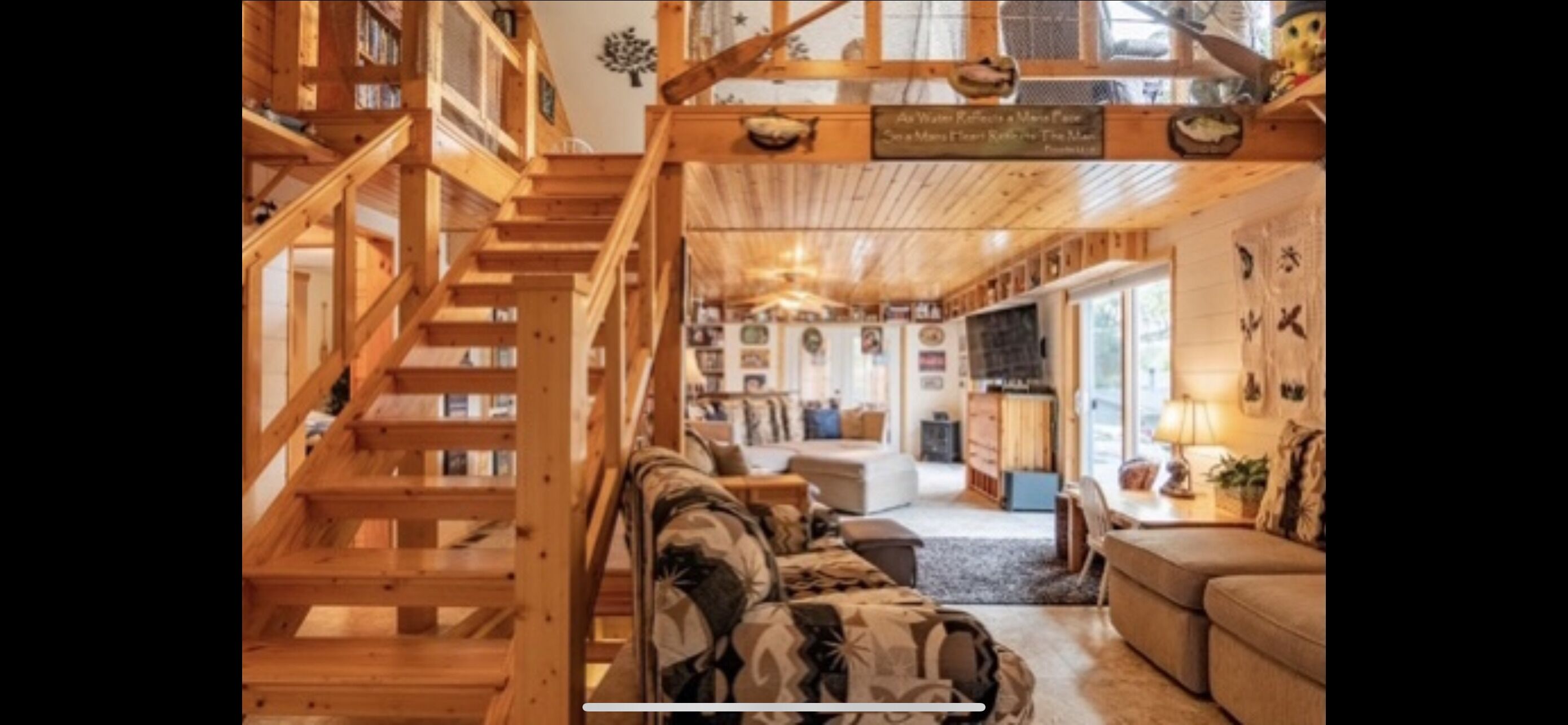 open-plan cabin with whirlpool tub, newville