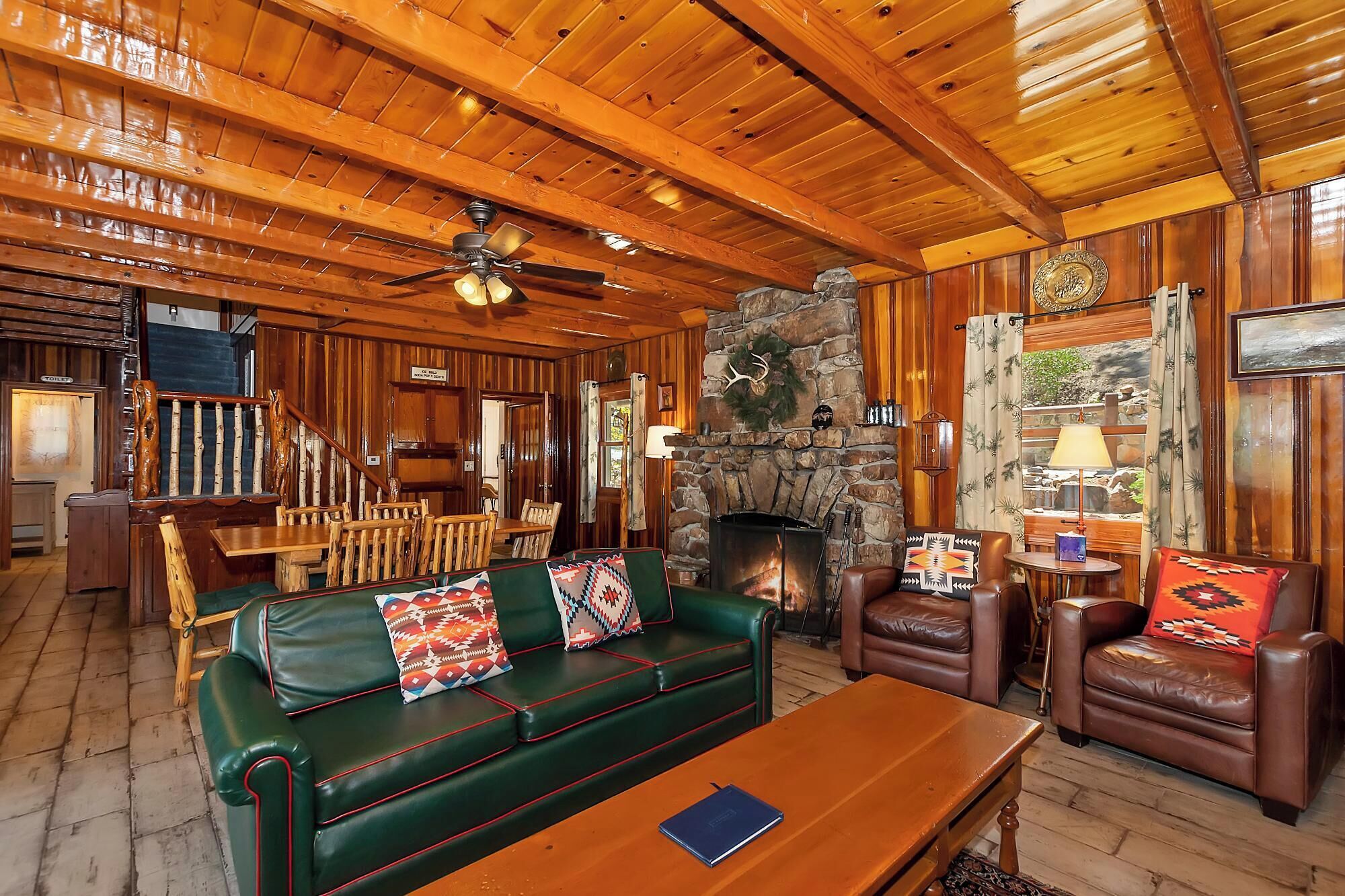 TV, fireplace, foosball
