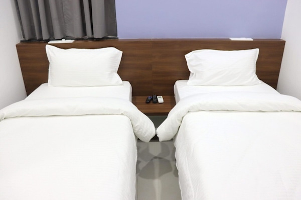 Memory-foam beds, desk, soundproofing, free WiFi