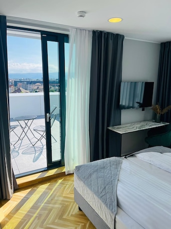View from room. Hermanns Hotel & Spa Sibiu