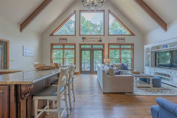 Smart TV, fireplace, video games, ping pong