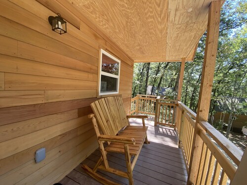 Cowboy Cabin is a quiet place to camp in the woods with the amenities of home.