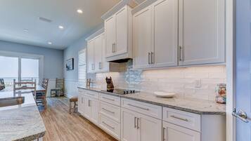 House, Multiple Beds, Beach View | Private kitchen | Full-sized fridge, microwave, oven, stovetop