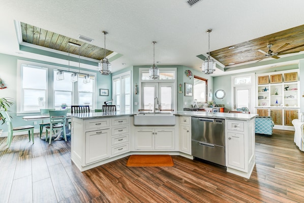 House, Multiple Beds, Beach View | Private kitchen | Fridge, dishwasher, coffee/tea maker, cookware/dishes/utensils