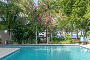 Outdoor pool - Cliffhouse - 5br villa - stunning sunset, snorkeling, tennis, seaside cuisine (Cousins Cove)