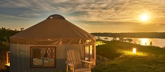 Yurt on private island with beaches & epic views