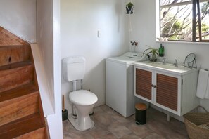 Ducha, toallas, jabón, papel higiénico
