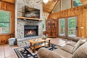 Smart TV, fireplace, video games, foosball