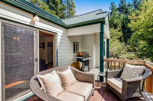 Darling Cottage in the Trees w/ Free WiFi, Full Kitchen, Wood Stove, & Gas Grill