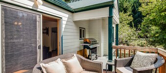 Darling Cottage in the Trees w/ Free WiFi, Full Kitchen, Wood Stove, & Gas Grill