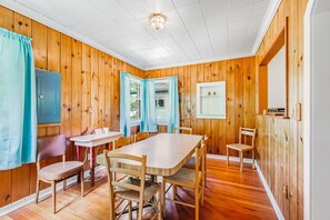 Dining - Darling Cottage in the Trees w/ Free WiFi, Full Kitchen, Wood Stove, & Gas Grill (Clinton)