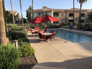Outdoor pool, a heated pool - Relaxing 2 bedroom Condo w/ heated pool, spa & gym (Mesa)