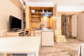 Fridge, oven, stovetop, electric kettle