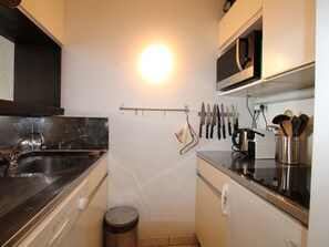 Fridge, microwave, dishwasher