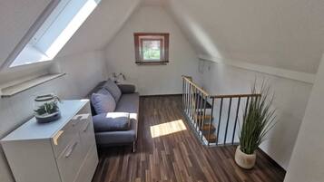 TV, DVD player, books