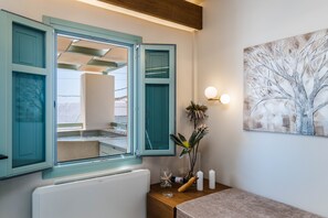 Comfort Villa, 2 Bedrooms | Living area | 40-inch flat-screen TV with digital channels, TV - Villa Katerina -3 Villas&Private Jacuzzi (Santorini)