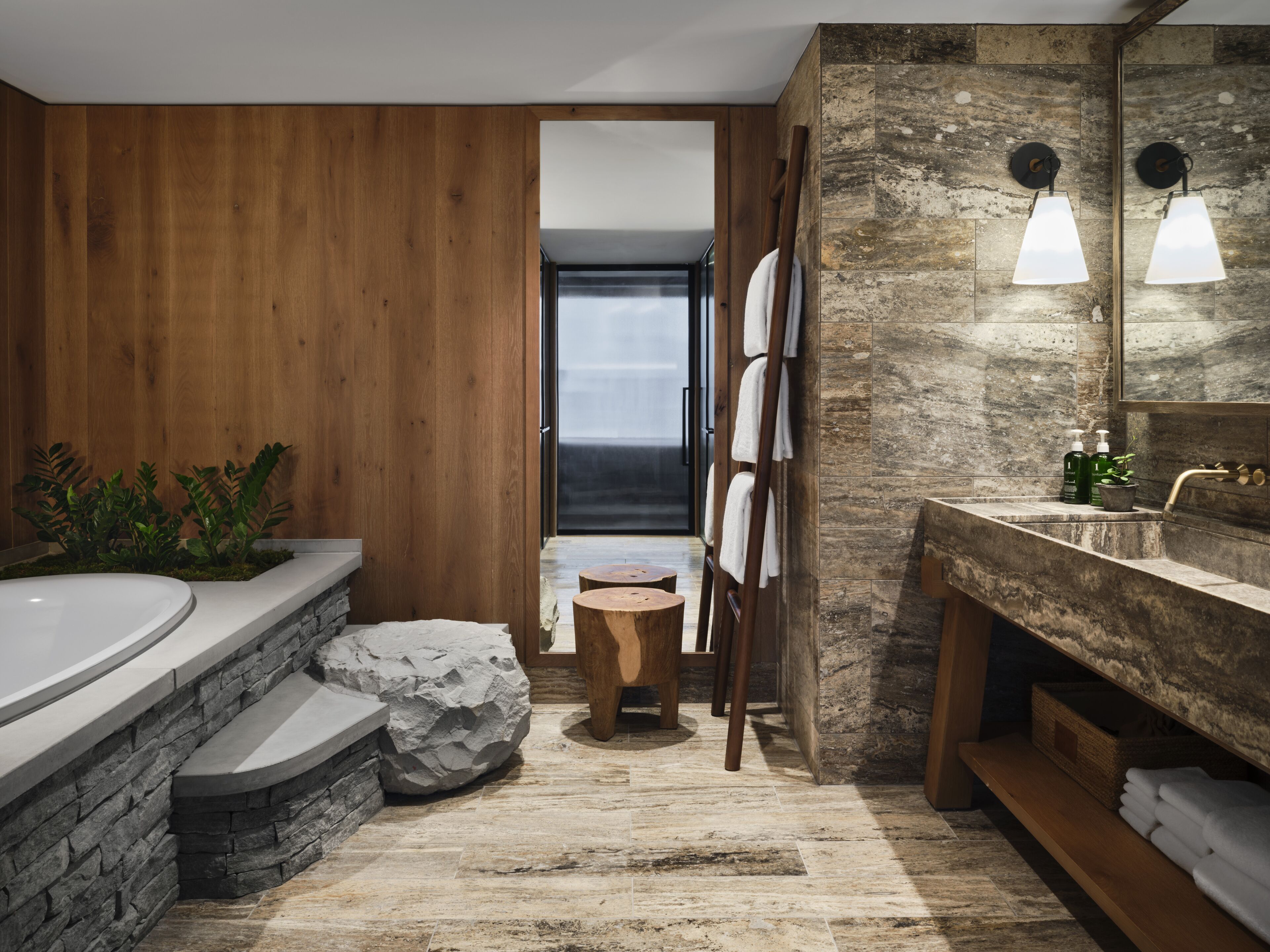 suite, 1 bedroom (panoramic) | bathroom | rainfall showerhead, designer toiletries, hair dryer, bathrobes