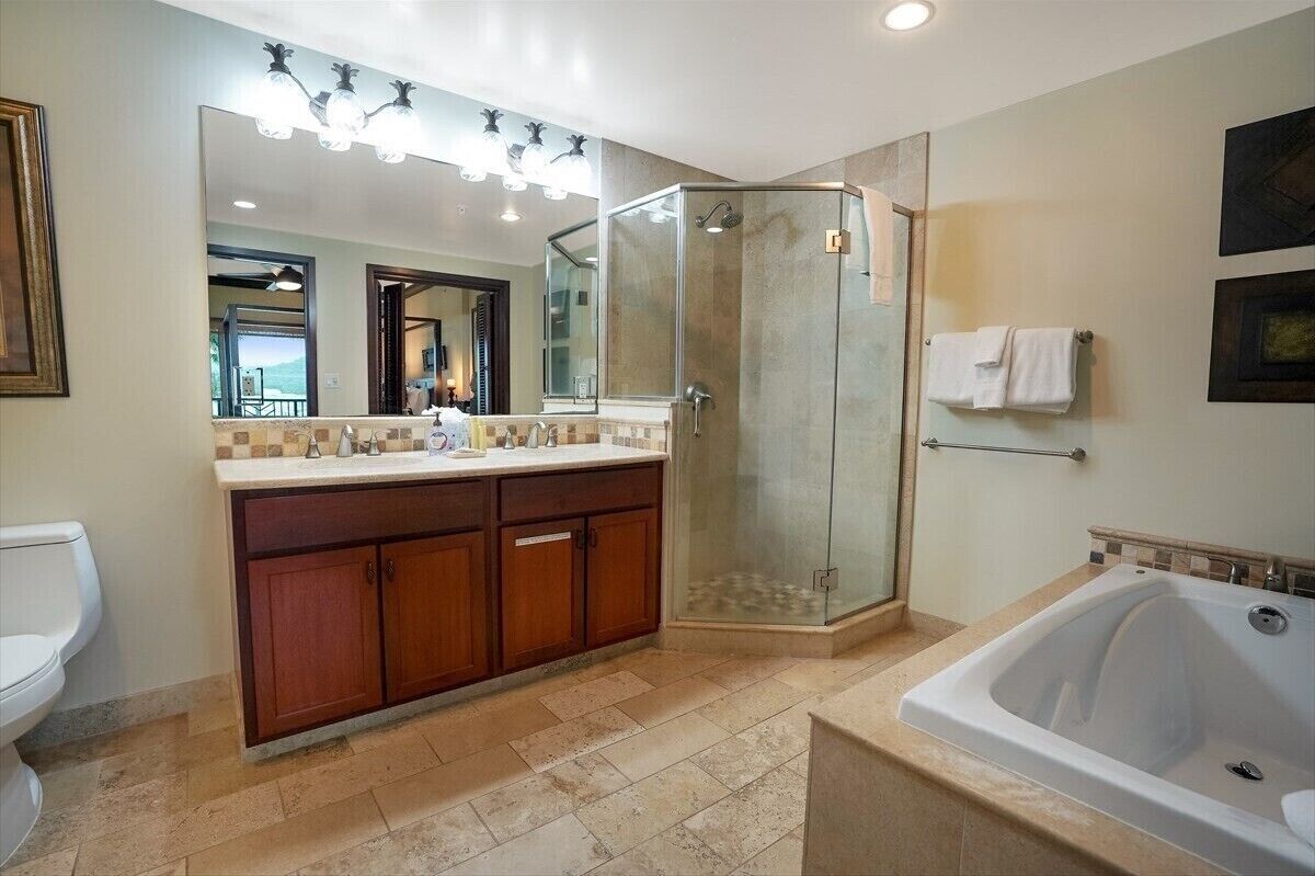 Bathtub, hair dryer, towels