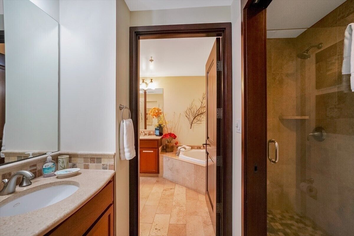 Bathtub, hair dryer, towels