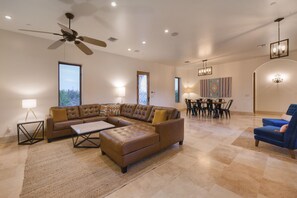 Smart TV, offices - Tucson Desert Retreat: Private 5 Acres, Heated Pool + Spa (Tucson)