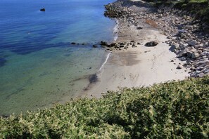 On the beach, beach towels