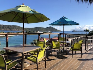 Outdoor dining -  Studio Suite at Wyndham Margaritaville Resort - PREMIER HOST! Book Instantly. (St. Thomas)