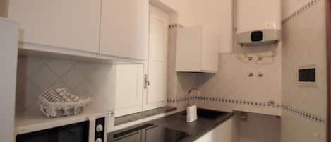 Kühlschrank, Mikrowelle, Herdplatte, Geschirrspüler