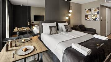 Studio Deluxe, salle de bains privée | Salle de séjour