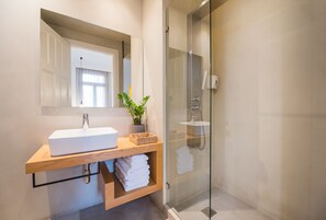 Standard Double or Twin Room, Balcony | Bathroom | Shower, rainfall showerhead, designer toiletries, hair dryer - MONK Monastiraki Suites (Athens)