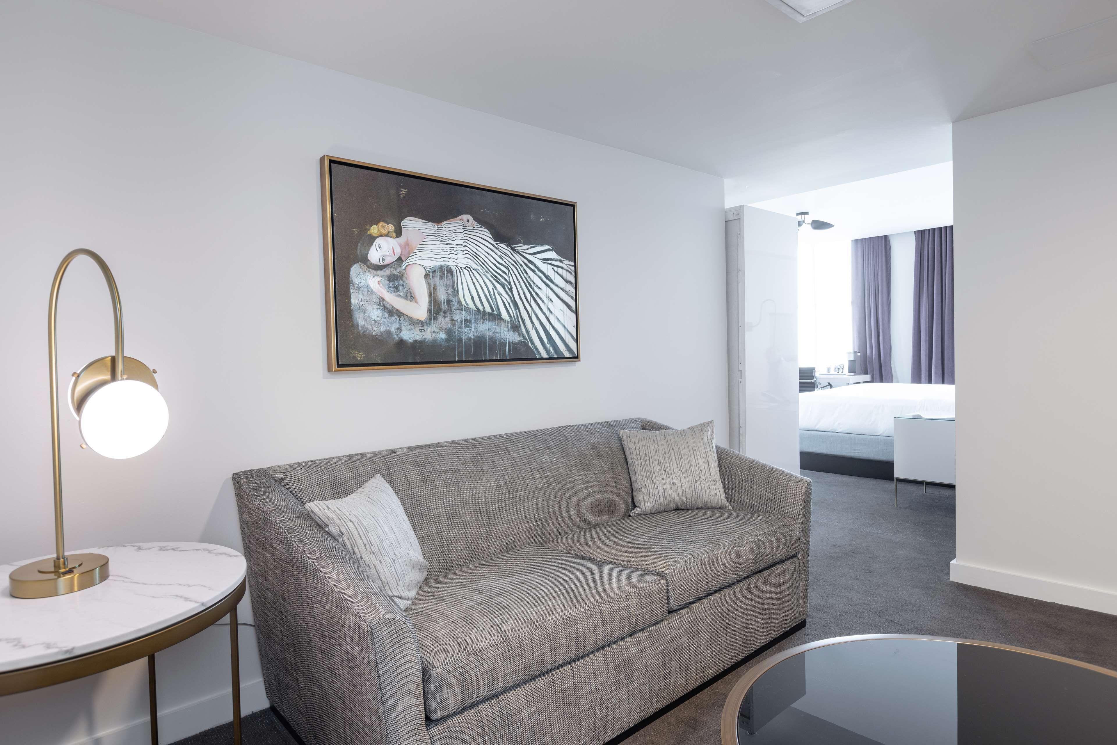 studio suite, 1 king bed, city view | living area | 55-inch flat-screen tv with cable channels, tv