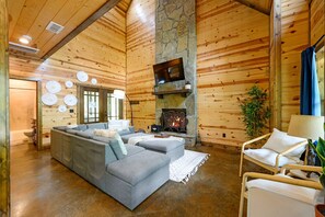 Smart TV, fireplace, video games, books