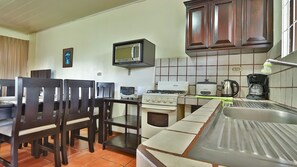 Fridge, microwave, oven, coffee/tea maker