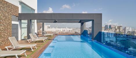 Outdoor pool, a rooftop pool