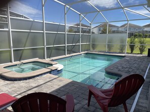 Outdoor pool, a heated pool - 8 bedrooms, 5 bathrooms. Theater Room + Pool/Spa + WiFi (Davenport)