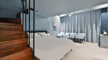 Family Quadruple Room | Premium bedding, down duvets, free minibar, blackout curtains