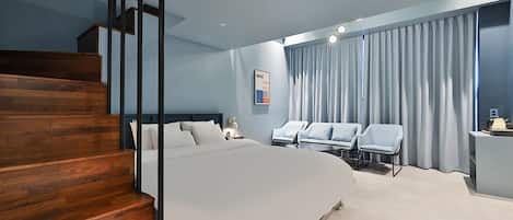 Family Quadruple Room | Premium bedding, down duvets, free minibar, blackout curtains
