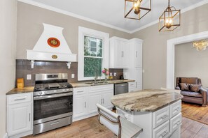 Fridge, microwave, oven, stovetop - Historic, Recently Renovated Home Near Savannah River & Downtown Augusta! (Augusta)