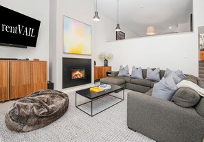 TV, fireplace - Luxury Vail Getaway | Coldstream 7 at Cascade Village | 3BR Townhome, Pool & Hot (Vail)