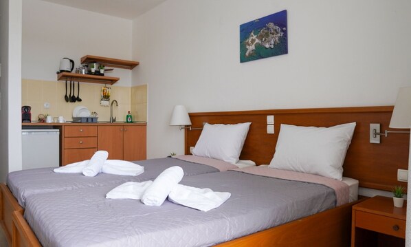 Appartement, 1 grand lit | 1 chambre, fer et planche à repasser, accès au Wi-Fi (inclus)