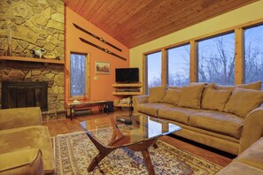 Smart TV, fireplace, DVD player
