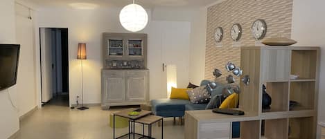 Televisión, reproductor de DVD y libros