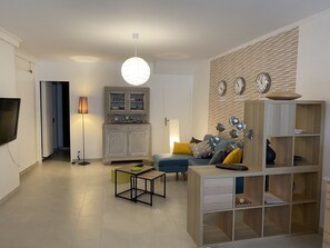 TV, DVD player, books