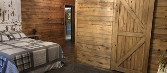 Lots of beds huge deck and a short walk to the lake. It’s time to be on the lake