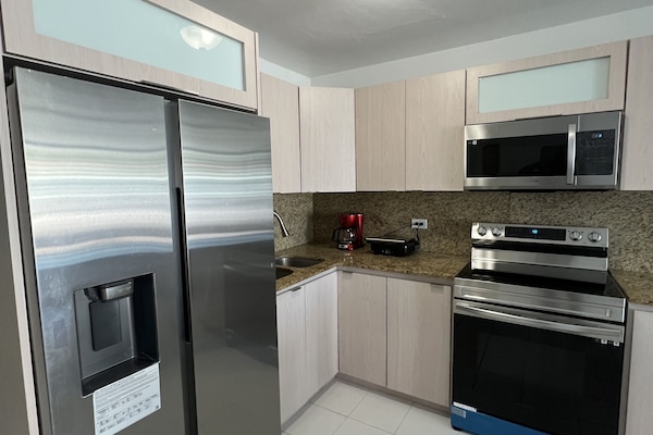 Microwave, oven, stovetop, coffee/tea maker