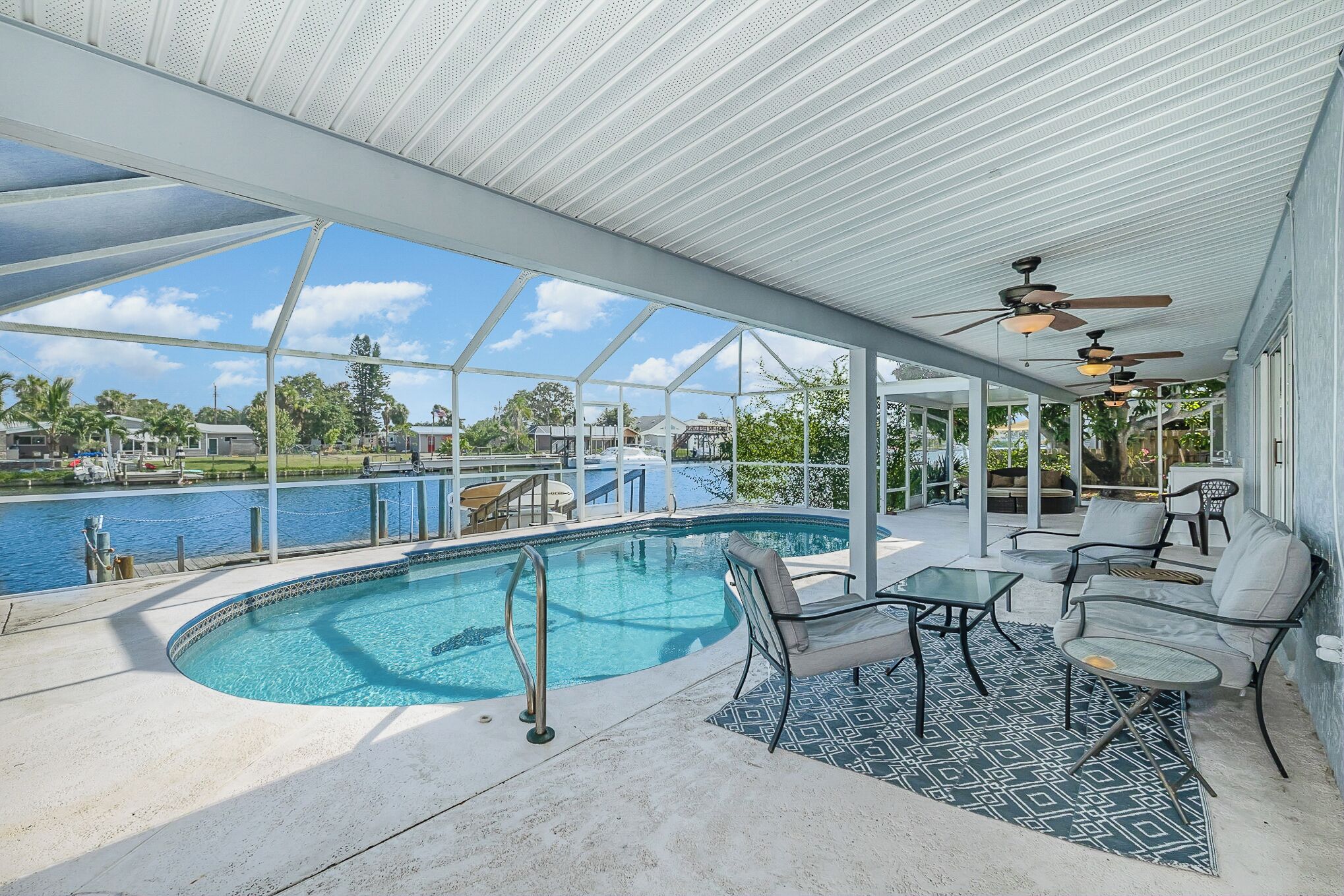 Waterfront villa with pool- sleeps 8