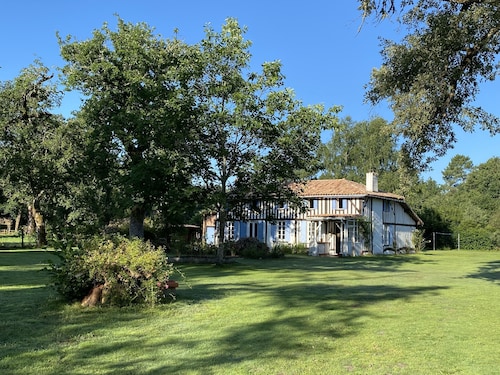Renovated Landaise farmhouse on a 4000m2 airial with swimming pool and outbuildings
