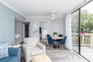 Enjoy meals in the spacious dining area with a view of the outdoors.